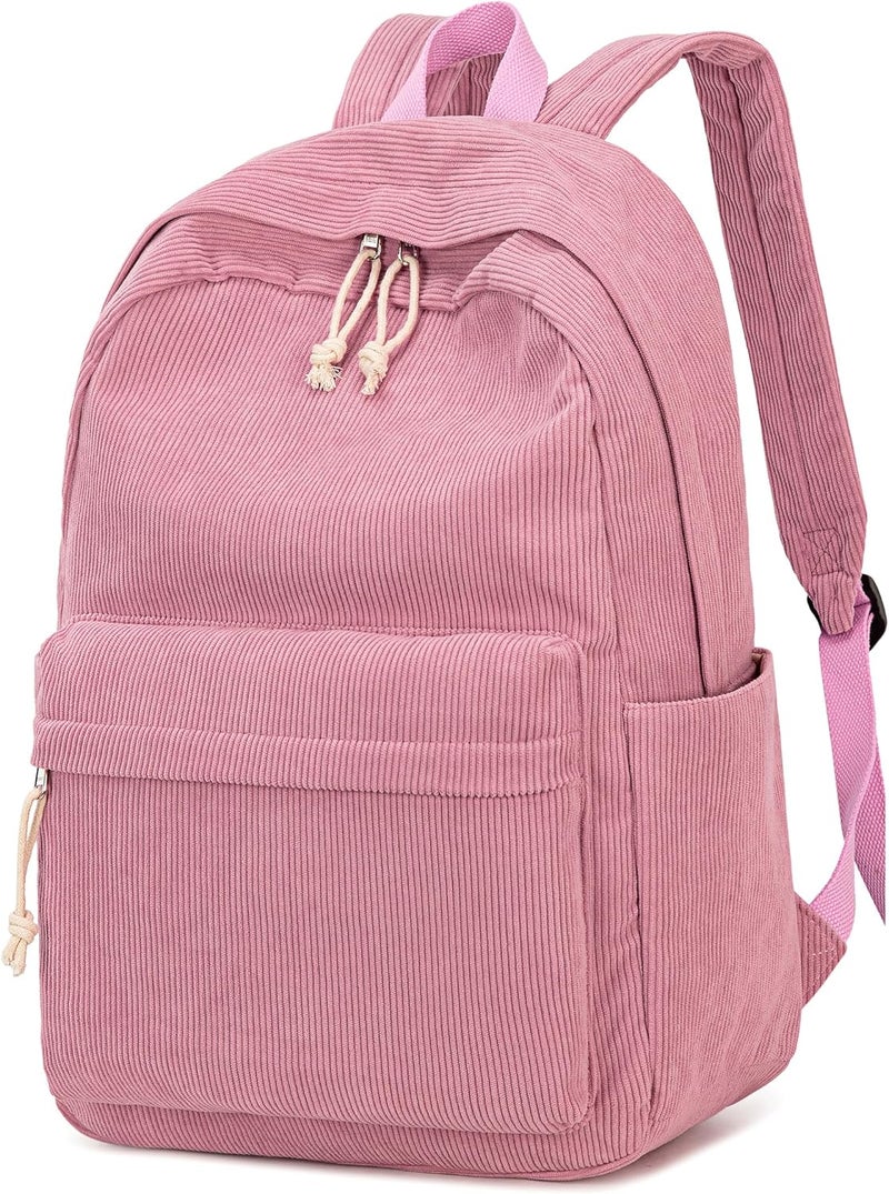 BTOOP School Backpack for Teens Large Corduroy Bookbag Lightweight 15.6 inch Laptop Bag for Girls Women Casual High School College - Image 1